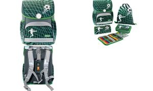 EBERHARD FABER Schulranzen-Set EFAlino Fußball, schwarz/grün