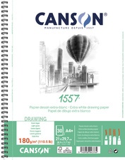 CANSON Zeichenpapierblock 1557, DIN A5+, 180 g/qm, 30 Blatt
