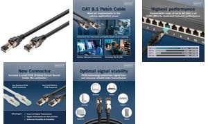 DIGITUS Patchkabel, Kat. 8.1, S/FTP, 1,0 m, schwarz