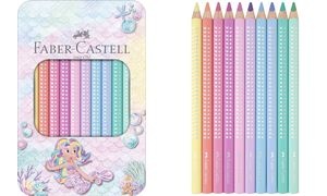 FABER-CASTELL Dreikant-Buntstifte Jumbo SPARKLE, 10er Etui