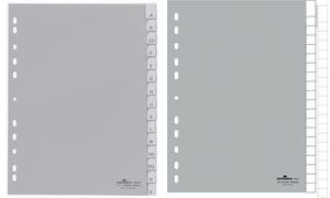 DURABLE Kunststoff-Register, A4, PP, 20-teilig, grau