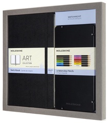 MOLESKINE Skizzen-Set Aquarell, Skizzenbuch L/A5 + 12 Stifte