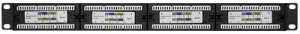 LogiLink 19" Patch Panel Kat.6, 24 Port, schwarz, 1HE