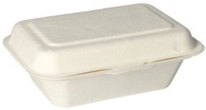 PAPSTAR Zuckerrohr-Menübox "pure", ungeteilt, weiß
