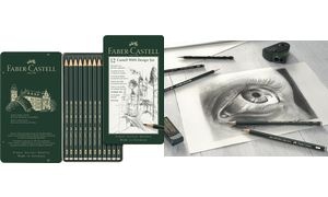 FABER-CASTELL Bleistift CASTELL 9000 Design, 12er Metalletui