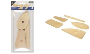 kangaro Ton-Spachtel-Set, aus Holz, 5-teilig
