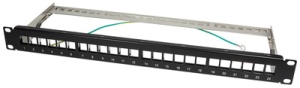 LogiLink 19" Keystone Patch Panel, geschirmt, schwarz