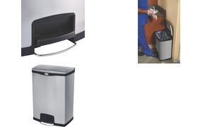 Rubbermaid Tret-Abfalleimer Slim Jim, aus Metall, 90 Liter