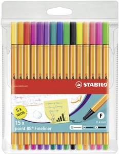 STABILO Fineliner point 88, 15er Kartonetui