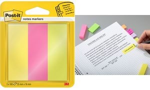 Post-it Haftstreifen Page Marker, Papier, breit, Neonfarben