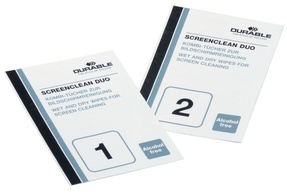 DURABLE Bildschirm-Reinigungstücher SCREENCLEAN DUO