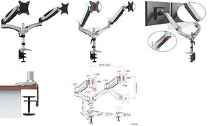 DIGITUS LCD-/LED-Monitorarm Dual, mit Klemmfuß