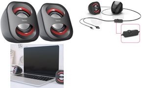 hama 2.0 Stereo Lautsprecher "Sonic Mobil 183", schwarz/rot