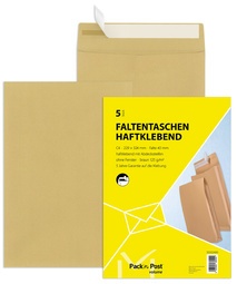 MAILmedia Faltenversandtasche C4, ohne Fenster, braun