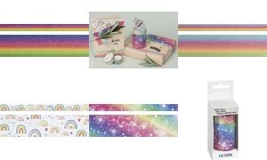 HEYDA Deko-Klebeband "Rainbow Pastell Glitter"
