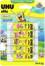 UHU Klebestift stic Spongebob, 5 x 8,2 g, Blister