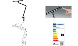 Hansa LED-Tischleuchte "Zirkon", mit Tischklemme, schwarz