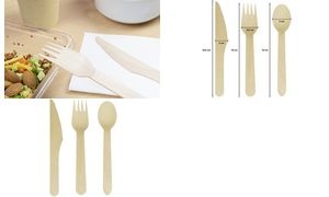 kangaro Einweg-Besteck-Set, aus Holz, 200-teilig