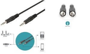 DIGITUS Audiokabel, 2 x 3,5 mm Klinkenstecker, 1,5 m