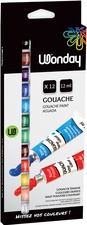 Wonday Gouachefarbe 12 ml, farbig sortiert, 5er Etui