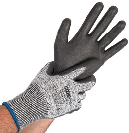 HYGOSTAR Schnittschutzhandschuh Cut Safe, S, grau/schwarz