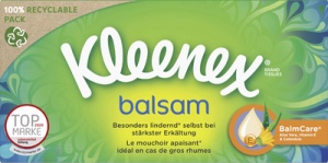 Kleenex Taschentücher Balsam, 4-lagig, weiß, 56er Box