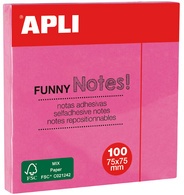 APLI Haftnotizen "FUNNY Notes!", 125 x 75 mm, neongelb