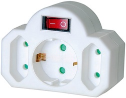 brennenstuhl Adapterstecker, 2 Euro-, 1 Schutzkontaktstecker