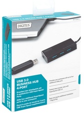 DIGITUS USB 3.0 Hub Super Speed, 4-Port, mit Netzteil