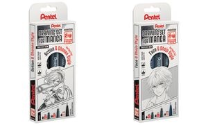 Pentel Fineliner-Set "Manga Action", schwarz, 3er Etui