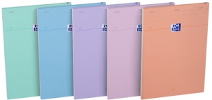 Oxford Notizblock Smart, DIN A4, kariert, 80 Blatt, Pastell