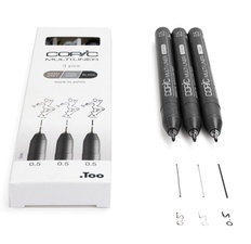 COPIC Fineliner MULTILINER, grau/schwarz, 3er Set