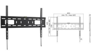 LogiLink TV-Wandhalterung, flach, für 96,98 - 177,8 cm