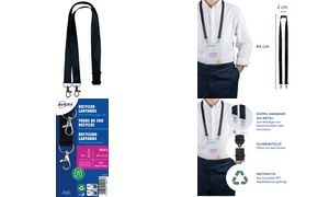 AVERY Lanyard mit Doppel-Karabiner, 20 x 440 mm, schwarz