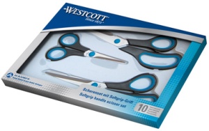 WESTCOTT Schere Easy Grip, 3er-Set, Länge: 130+210+250 mm