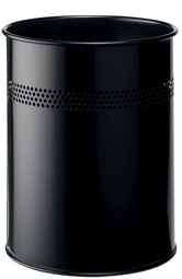 DURABLE Papierkorb METALL, rund, 15 Liter, schwarz