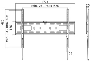 LogiLink TV-Wandhalterung, flach, für 96,98 - 177,8 cm