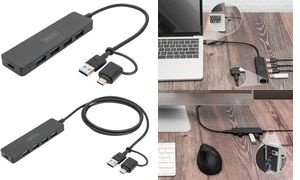 DIGITUS USB 3.0 Hub, 4-Port, Slim Line, schwarz