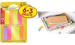 Post-it Haftstreifen Page Marker, Papier, schmal, 6+3 Gratis