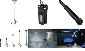 ANSMANN LED Akku-Arbeitsstrahler Triohead 7000R, mit Stativ