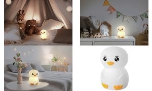 ANSMANN Silikon-Nachtlicht Pinguin Leon, weiß