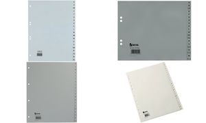 HETZEL Kunststoff-Register, A-Z, A4, PP, 24-teilig, grau