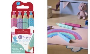 FABER-CASTELL Dreikant-Buntstift Grippy Pastell, 4er Etui