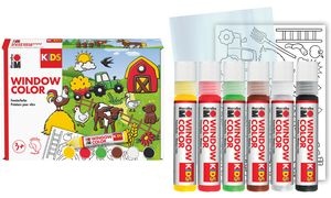 Marabu KiDS Window Color-Set "Bauernhof", 6 x 25 ml