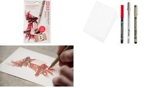 SAKURA Kreativ-Set Samurai, 3 Stifte + Papier
