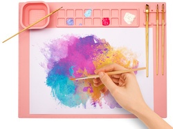 WEDO Malmatte aus Silikon, (B)400 x (T)500 mm, hellblau