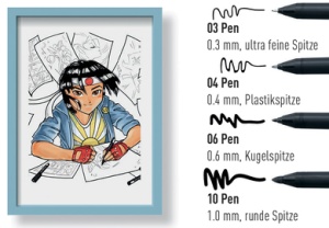 SAKURA Manga-Set PIGMA SENSEI, 4er Etui, schwarz