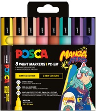 POSCA Pigmentmarker PC-5M, 8er Set MANGA HERO