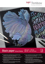 Tombow Zeichenblock "Black Paper", DIN A5, blanko, 250 g/qm