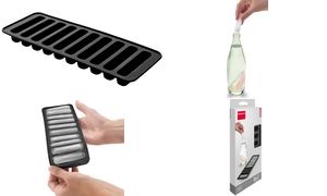 metaltex Eiswürfelform, Silikon, für 10 Eissticks, schwarz